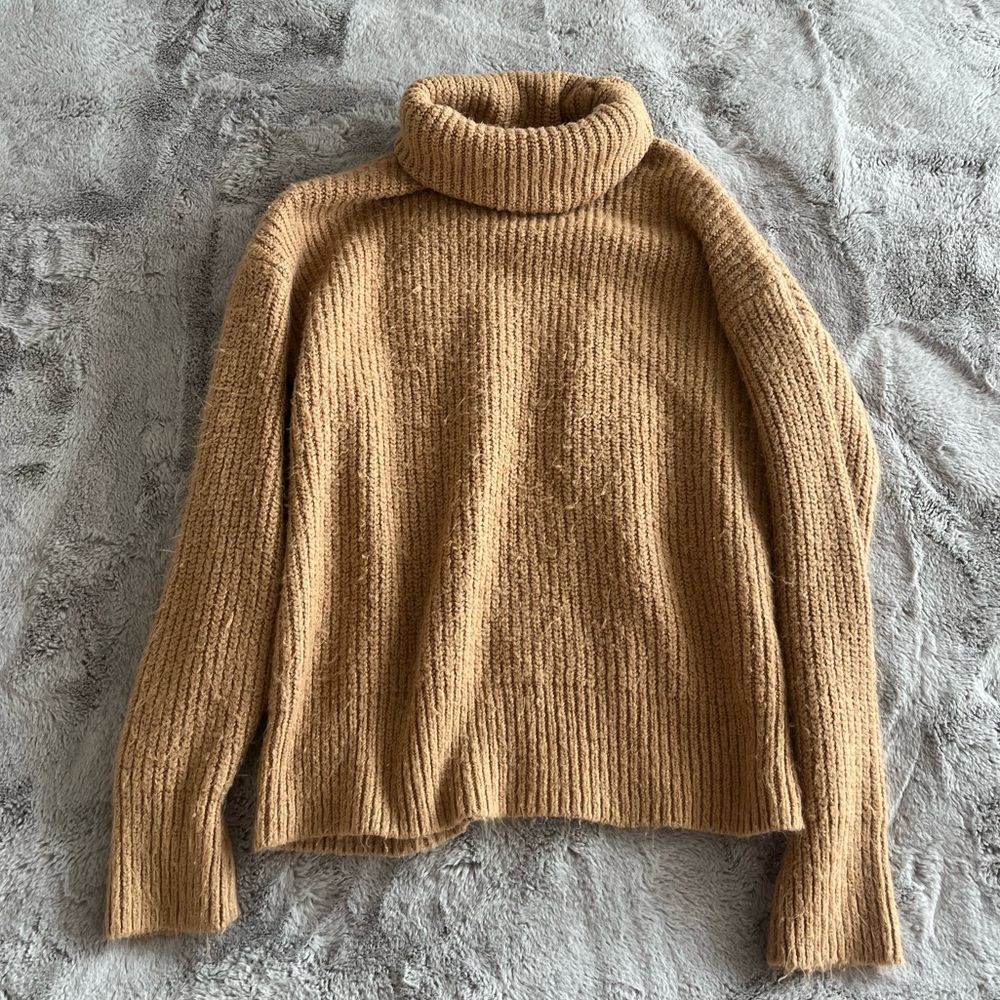 FOREVER 21 Tan Cowl Neck Sweater